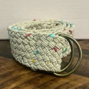 Woven Belt with Brass Buckle